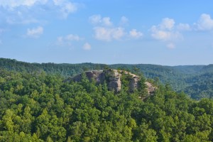 Half Moon Rock from Chimney Top Rock in the Red River George.